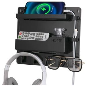 Black - Bedside Organizer Shelf